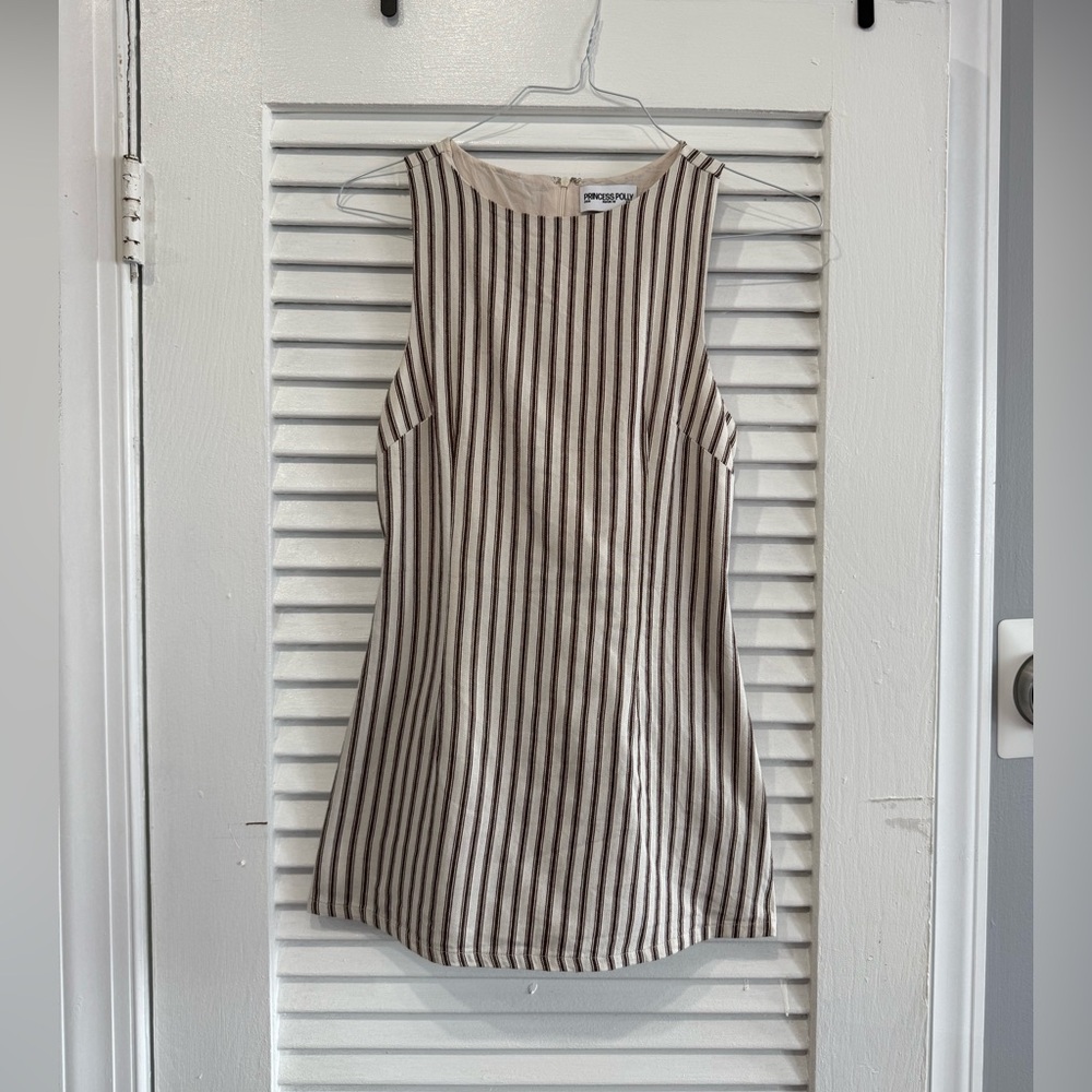Princess Polly Striped Mini Dress in Cream and Brown